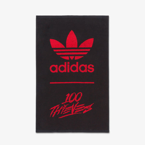 adidas and 100 thieves logo on adidas Originals SS’24 Towel