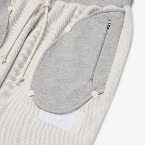 pocket detail on 100T X Bristol Studio Reversible Sweats - Oatmeal Heather