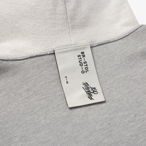 Back detail on 100T X Bristol Studio Reversible Hoodie - Oatmeal Heather