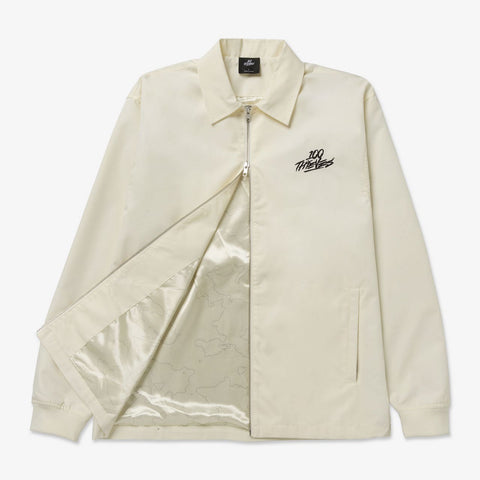 Front of Foundations FW'23 Nylon Zip Jacket - Cream