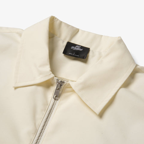 Front of Foundations FW'23 Nylon Zip Jacket - Cream