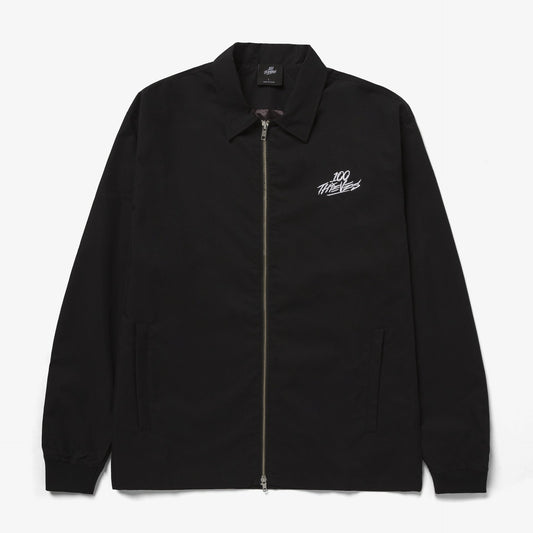 Front of Foundations FW'23 Nylon Zip Jacket - Black