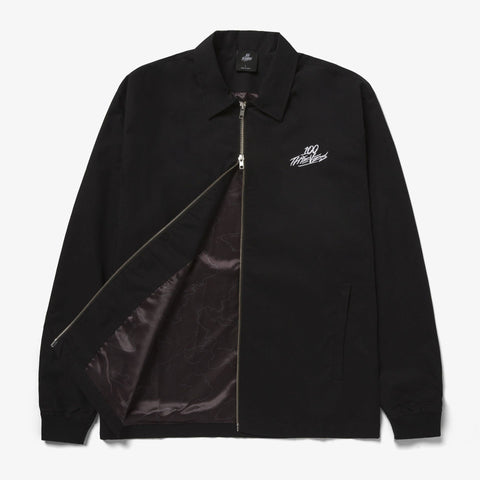 Front of Foundations FW'23 Nylon Zip Jacket - Black