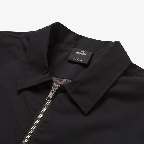 Front of Foundations FW'23 Nylon Zip Jacket - Black