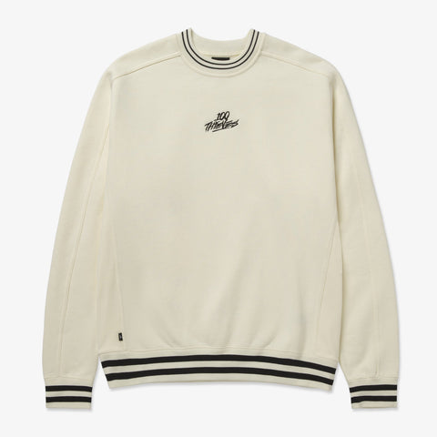 Front of Foundations FW'23 Stripe Crewneck - Cream