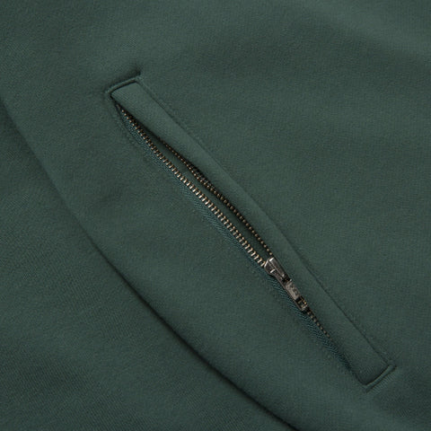 Zipper detail on Foundations FW'23 1/4 Zip Sweatshirt - Forest