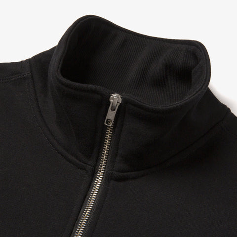 Collar detail on Foundations FW'23 1/4 Zip Sweatshirt - Forest