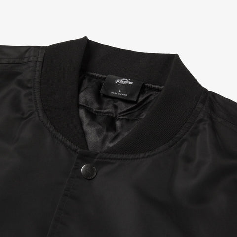 Collar detail on Foundations FW'23 Bomber Jacket - Black