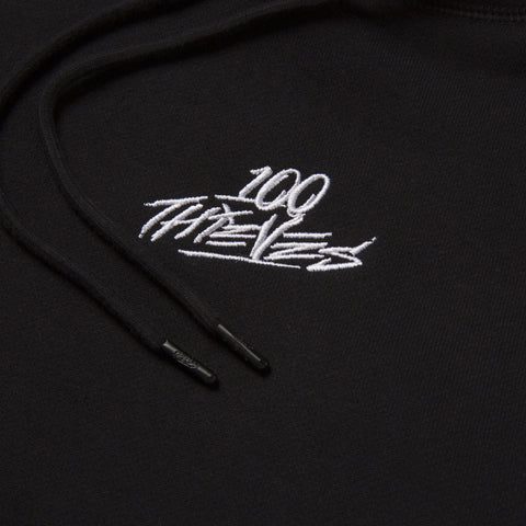 Logo detail on Foundations FW'23 Hoodie - Black