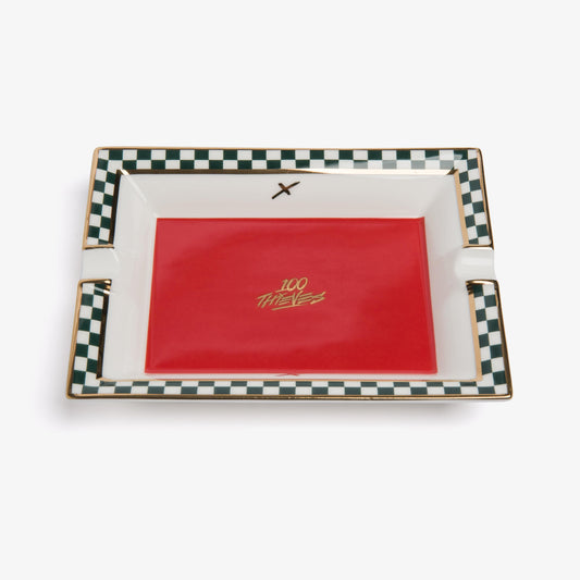 Livery Ceramic Tray - Green/Crème