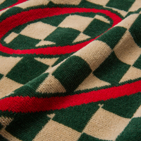 Checkered Towel - Green/Crème