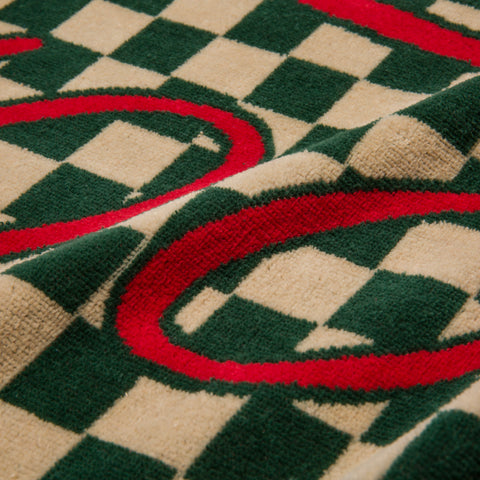 Checkered Towel - Green/Crème