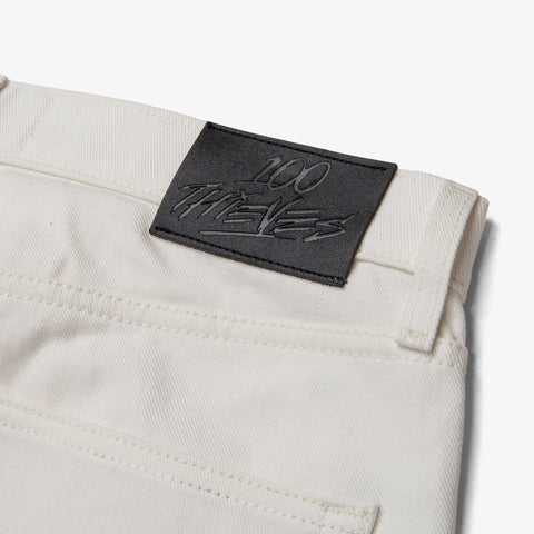 Grip Denim Work Pant - White