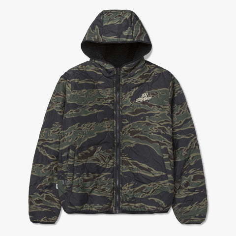 Camo side on Reversible Sherpa Jacket - Tiger Camo