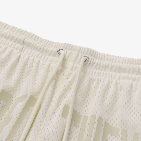 drawstrings on Foundations SS'24 Mesh Short - Cream