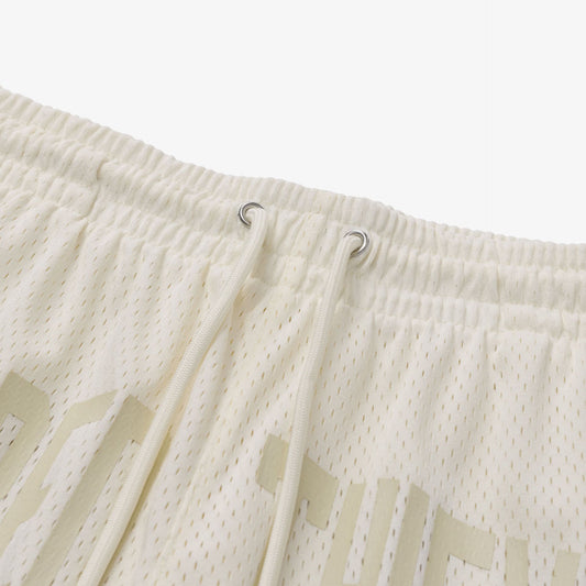 drawstrings on Foundations SS'24 Mesh Short - Cream