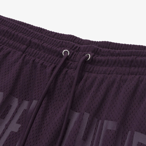 waistband detail on Foundations SS'24 Mesh Short - Plum