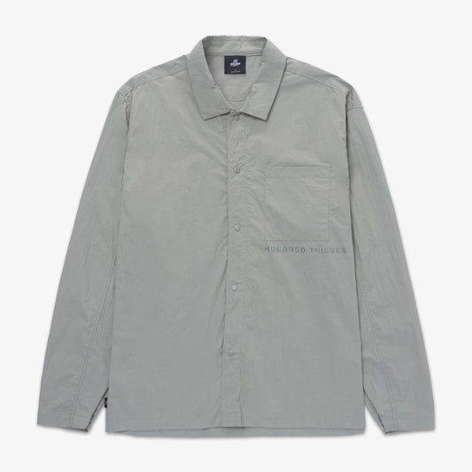 Front of Foundations SS'24 Nylon Shirt - Stonewash Green