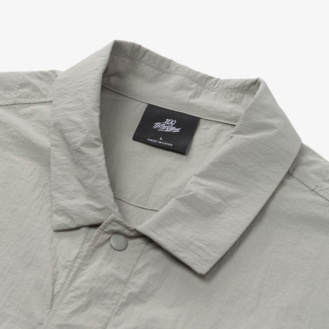 collar detail on Foundations SS'24 Nylon Shirt - Stonewash Green