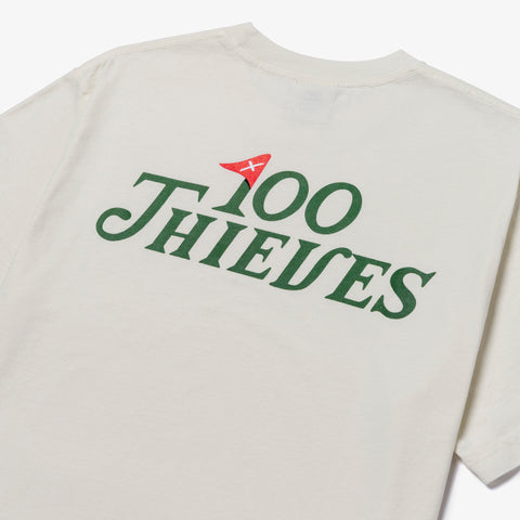 100 thieves logo on Golf'24 Butler T-Shirt - Cream