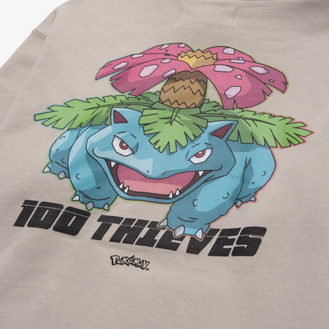 back detail of Venusaur Hoodie - Light Grey