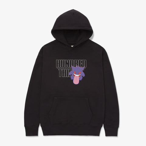 Front of Gengar Hoodie - Washed Black