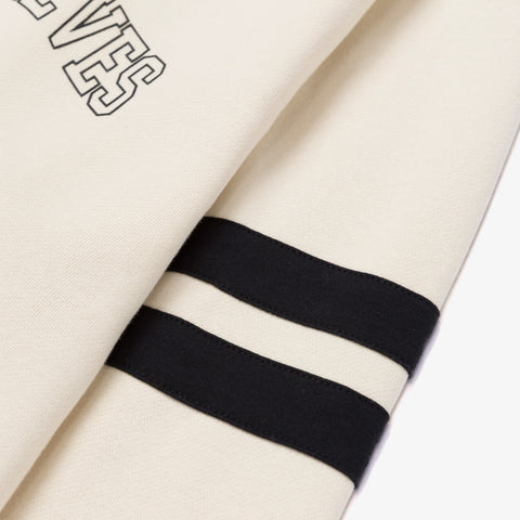 stripe detail on Foundations FW'24 Collared Crewneck - Cream