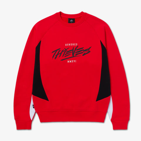 Front of Sports Crewneck - Red/Black