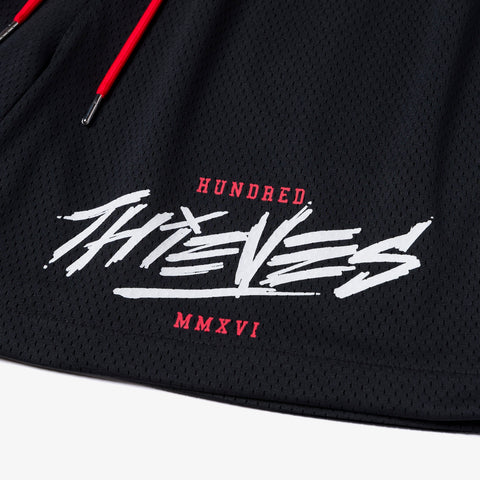 100 thieves logo on Mesh Short - Black