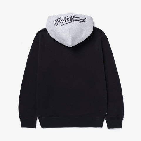 back of 2-Tone Hoodie - Black/Grey