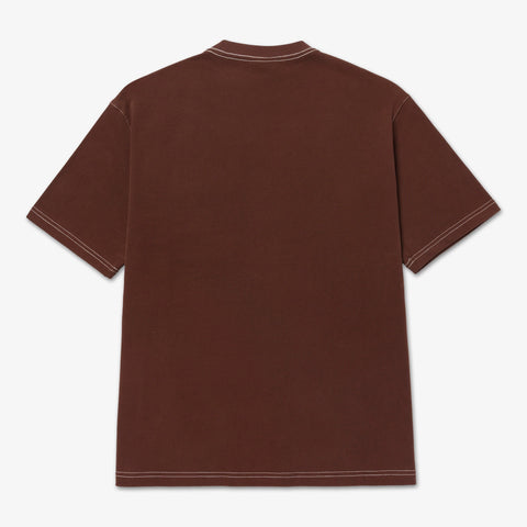 Back of Oversized Pocket T-shirt - Brown