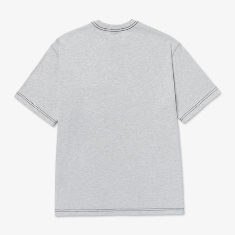 Back of Oversized Pocket T-shirt - Ash Heather