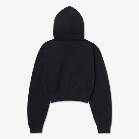 back of Womens Cropped Hoodie - Black