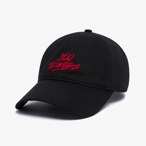 100 thieves logo on Microcord Dad Hat - Black