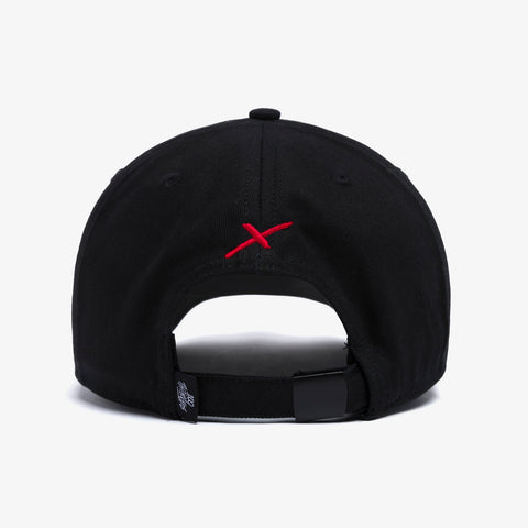 X logo on back of Microcord Dad Hat - Black