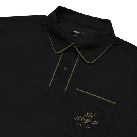 100 Thieves x Malbon Scout Performance Polo - Black