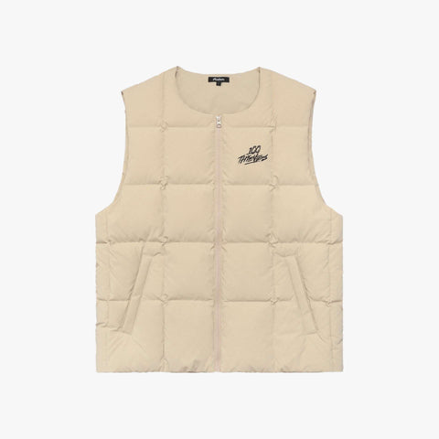 100 Thieves x Malbon Flintlock Puffer Vest - Sand