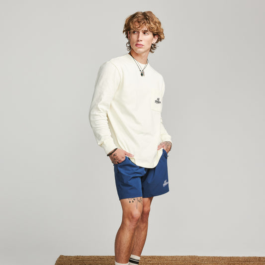 Vinnie in Foundations FW'23 LS Pocket T-Shirt - Cream