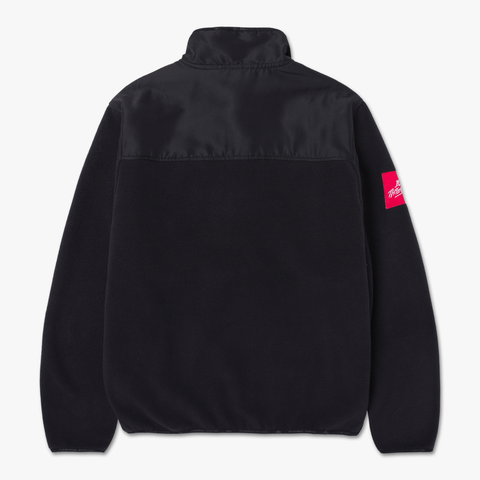 Back of Foundations FW'24 Polar Fleece Pullover - Black