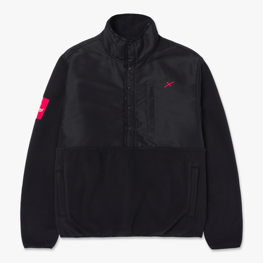 Front of Foundations FW'24 Polar Fleece Pullover - Black