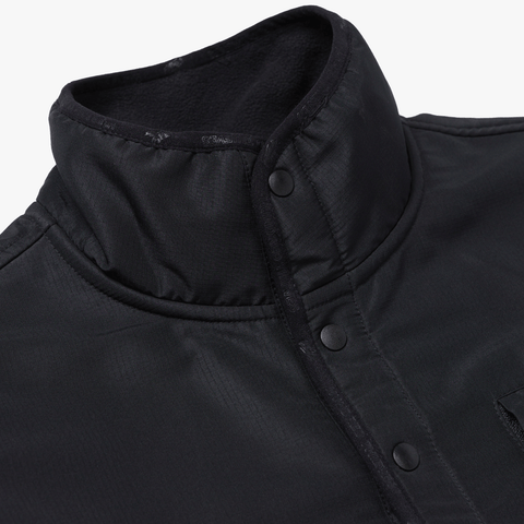 Collar detail on Foundations FW'24 Polar Fleece Pullover - Black