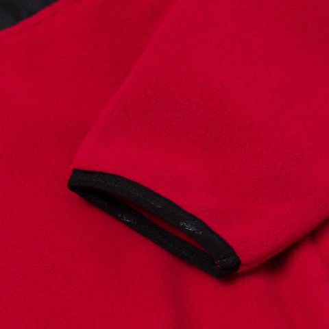 Sleeve detail on Foundations FW'24 Polar Fleece Pullover - Red