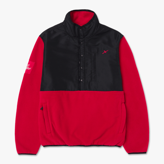 Front of Foundations FW'24 Polar Fleece Pullover - Red