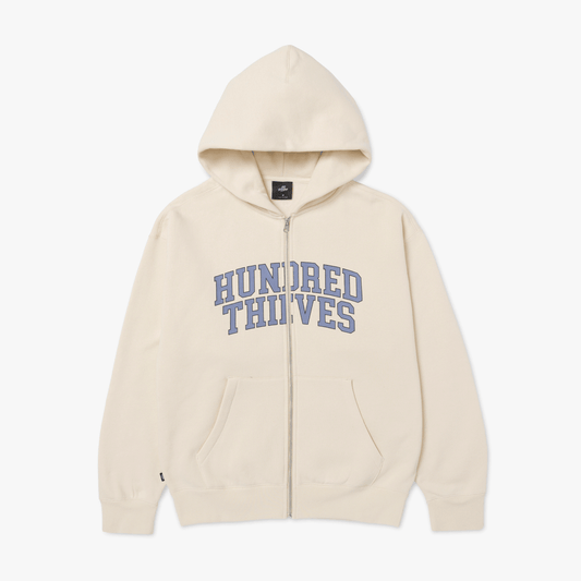 Front of Foundations FW'24 Full Zip Hoodie - Cream