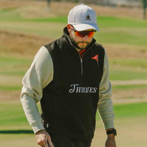 Matt in Golf'24 Eagle Quarter Zip - Black/White