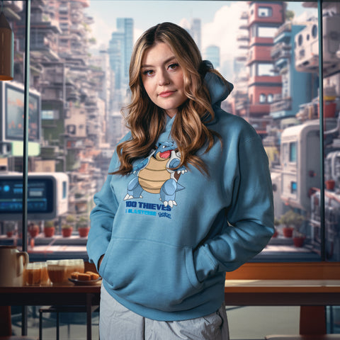 Brooke in Blastoise Hoodie - Medium Blue