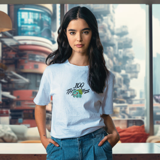 Model in Bulbasaur Core T-Shirt - White