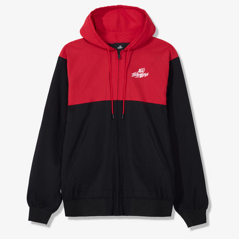 100 Thieves Foundation two-tone windbreaker jacket with full zip in black