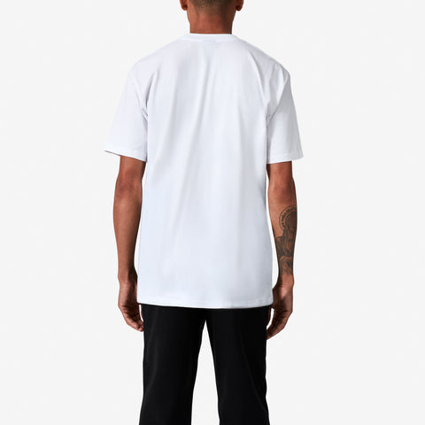 back of 100 Thieves Foundation midweight combed cotton jersey T-shirt in white